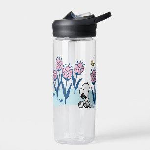 Erdnüsse Garten mit Snoopie und Holzblumen Trinkflasche