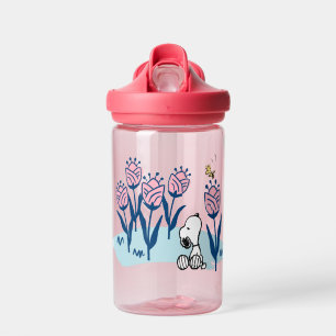 Erdnüsse Garten mit Snoopie und Holzblumen Trinkflasche