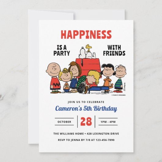 Erdnüsse Glück Ist Eine Party Geburtstag Einladung (Vorderseite)