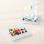 Erdnüsse | Glück ist eins der Gang Glasuntersetzer (Schrägansicht)