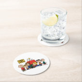 Erdnüsse | Glück ist eins der Gang Runder Pappuntersetzer (Vor Ort)