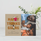 Erdnüsse | Glückliches Erntedankfest Feiertagskarte (Stehend Vorderseite)