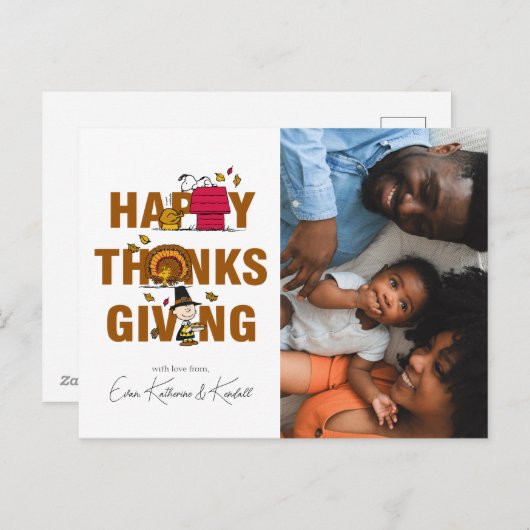 Erdnüsse | Glückliches Erntedankfest Feiertagspostkarte (Vorne/Hinten)