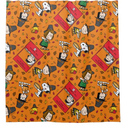 Erdnüsse | Glückliches Erntedankmuster Duschvorhang (Vorderseite)