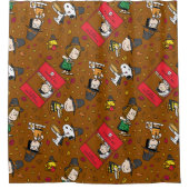 Erdnüsse | Glückliches Erntedankmuster Duschvorhang (Vorderseite)