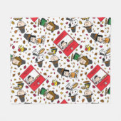 Erdnüsse | Glückliches Erntedankmuster Fleecedecke (Vorderseite (Horizontal))