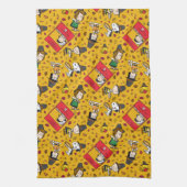 Erdnüsse | Glückliches Erntedankmuster Geschirrtuch (Vertikal)