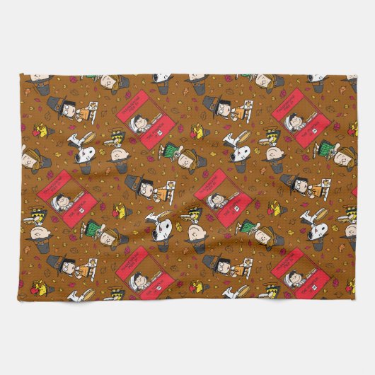 Erdnüsse | Glückliches Erntedankmuster Geschirrtuch (Horizontal)