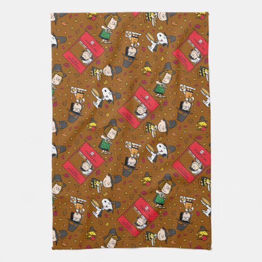 Erdnüsse | Glückliches Erntedankmuster Geschirrtuch (Vertikal)