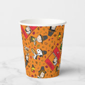 Erdnüsse | Glückliches Erntedankmuster Pappbecher (Rückseite)