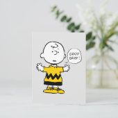Erdnüsse | Good GTrauer Charlie Brown Postkarte (Stehend Vorderseite)
