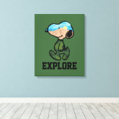 Erdnüsse | Große Snoopie im Freien Leinwanddruck (Insitu (Holzboden))