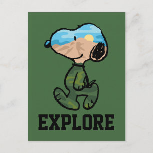 Erdnüsse   Große Snoopie im Freien Postkarte