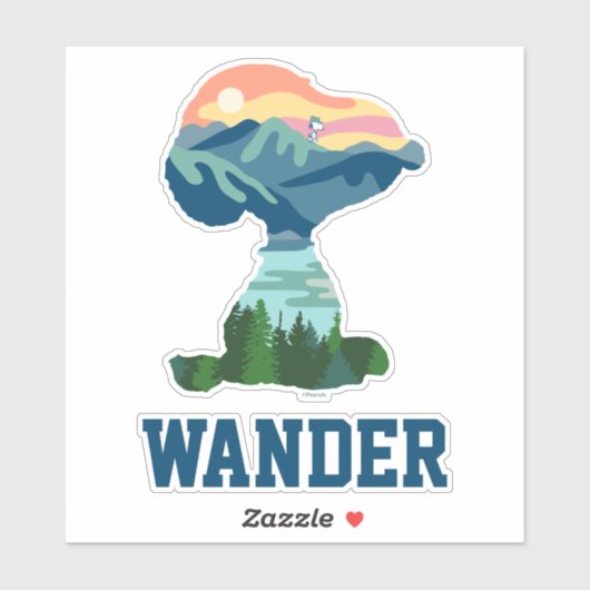 Erdnüsse | Großes Portrait aus Snoopy im Freien Aufkleber (Blatt)