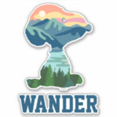 Erdnüsse | Großes Portrait aus Snoopy im Freien Aufkleber (Vorderseite)