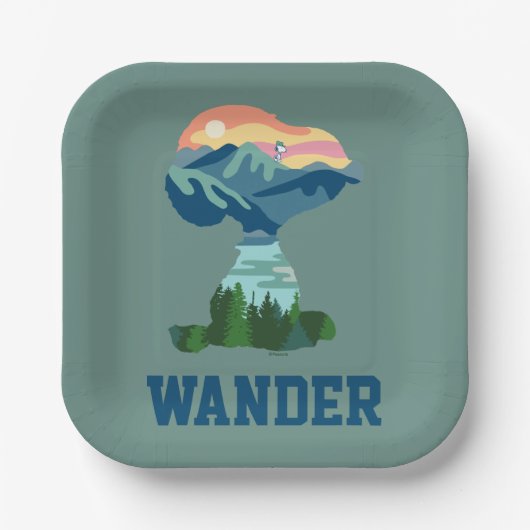 Erdnüsse | Großes Portrait aus Snoopy im Freien Pappteller (Vorderseite)