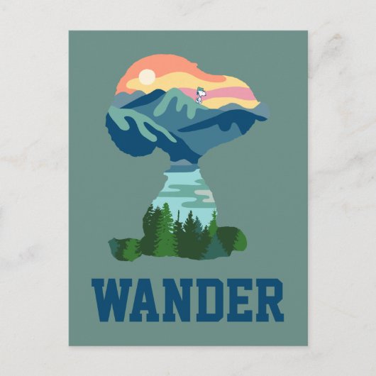 Erdnüsse | Großes Portrait aus Snoopy im Freien Postkarte (Vorderseite)