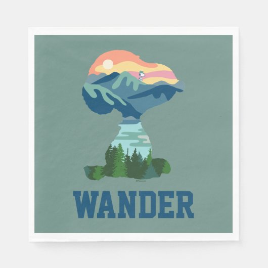 Erdnüsse | Großes Portrait aus Snoopy im Freien Serviette (Vorderseite)