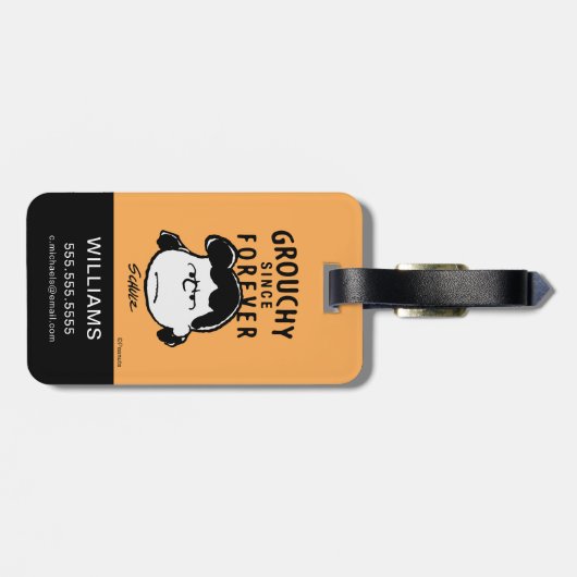 Erdnüsse | Grouchy Seit Forever Lucy Gepäckanhänger (Rückseite horizontal)