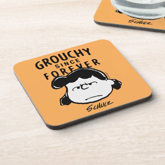 Erdnüsse | Grouchy Seit Forever Lucy Getränkeuntersetzer (Linke Seite)