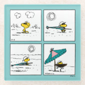 Erdnüsse | Holz am Strand Glasuntersetzer (Vorderseite)