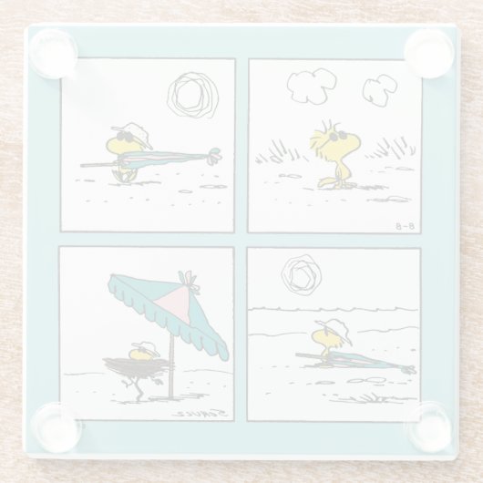 Erdnüsse | Holz am Strand Glasuntersetzer (Rückseite)