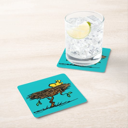 Erdnüsse | Holzabsperrung Rechteckiger Pappuntersetzer (Vor Ort)