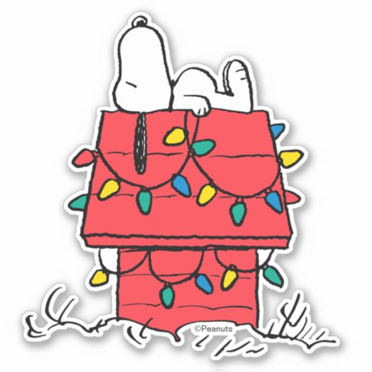 Erdnüsse | Hundehütte Snoopy mit Licht Aufkleber (Vorderseite)