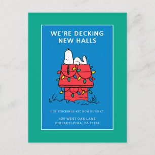 Erdnüsse Hundehütte Snoopy mit Licht Feiertagspostkarte