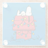 Erdnüsse | Hundehütte Snoopy mit Licht Glasuntersetzer (Rückseite)