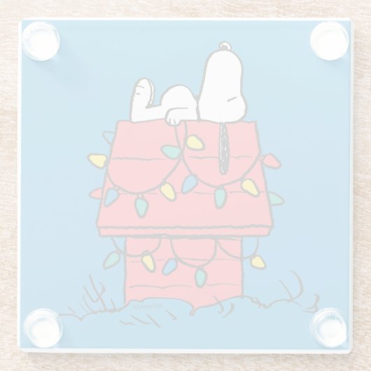 Erdnüsse | Hundehütte Snoopy mit Licht Glasuntersetzer (Rückseite)