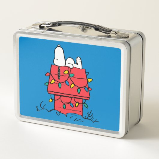 Erdnüsse | Hundehütte Snoopy mit Licht Metall Brotdose (Rückseite)