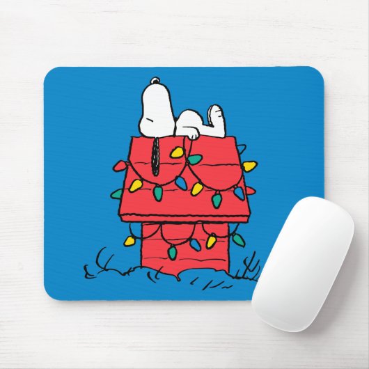 Erdnüsse | Hundehütte Snoopy mit Licht Mousepad (Mit Mouse)