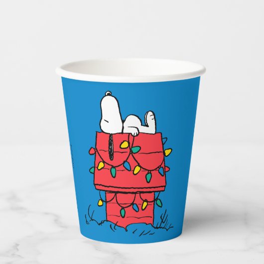 Erdnüsse | Hundehütte Snoopy mit Licht Pappbecher (Vorderseite)