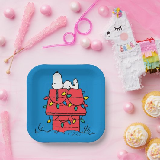 Erdnüsse | Hundehütte Snoopy mit Licht Pappteller (Party)