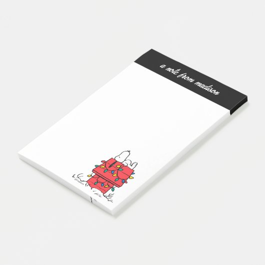 Erdnüsse | Hundehütte Snoopy mit Licht Post-it Klebezettel (angewinkelt)