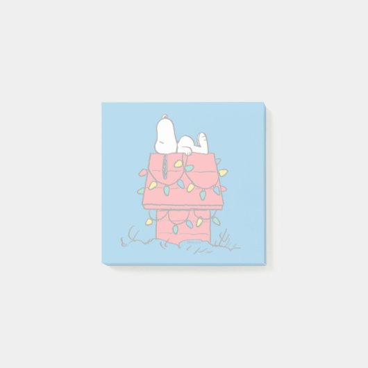 Erdnüsse | Hundehütte Snoopy mit Licht Post-it Klebezettel (Vorderseite)