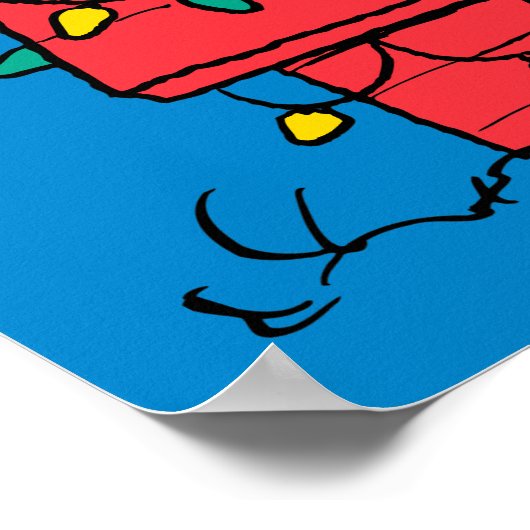Erdnüsse | Hundehütte Snoopy mit Licht Poster (Ecke)