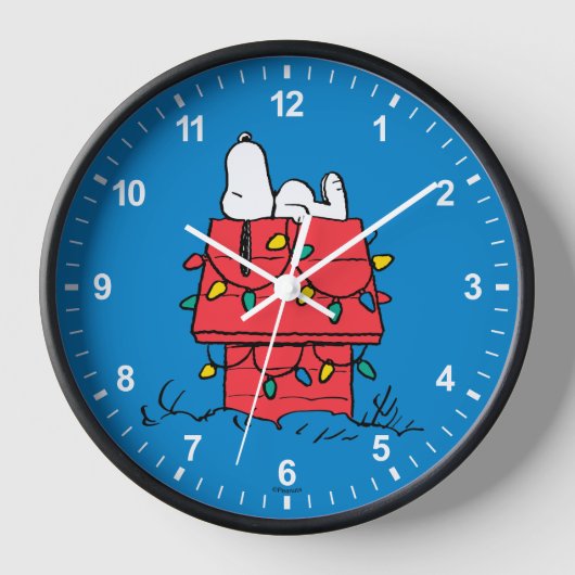 Erdnüsse | Hundehütte Snoopy mit Licht Uhr (Vorderseite)