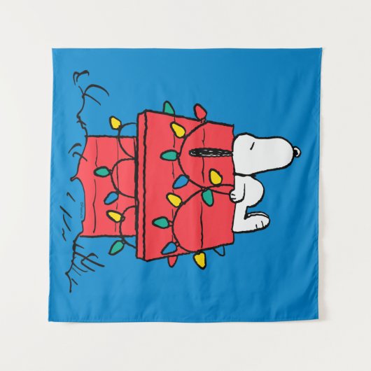 Erdnüsse | Hundehütte Snoopy mit Licht Wandteppich (Vorderseite (Horizontal))