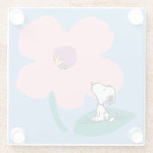 Erdnüsse | Illustrierung der Naturrosa Blume Glasuntersetzer (Rückseite)