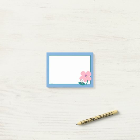 Erdnüsse | Illustrierung der Naturrosa Blume Post-it Klebezettel (Auf Schreibtisch)