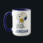 Erdnüsse im Blut | Name hinzufügen Tasse<br><div class="desc">Schauen Sie sich dieses niedliche Design mit Snoopy,  Woodstock,  Charlie Brown & Lucy in einem farbenfrohen Blumenmuster an.</div>