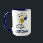 Erdnüsse im Blut | Name hinzufügen Tasse<br><div class="desc">Schauen Sie sich dieses niedliche Design mit Snoopy,  Woodstock,  Charlie Brown & Lucy in einem farbenfrohen Blumenmuster an.</div>