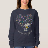 Erdnüsse im Blut | Snoopy Heart Sweatshirt (Vorderseite)