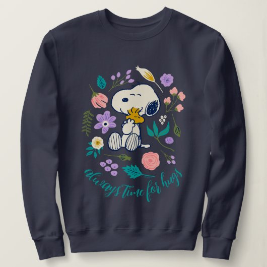 Erdnüsse im Blut | Snoopy & Woodstock Blume Umarmu Sweatshirt (Design vorne)