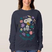 Erdnüsse im Blut | Snoopy & Woodstock Blume Umarmu Sweatshirt (Vorderseite)