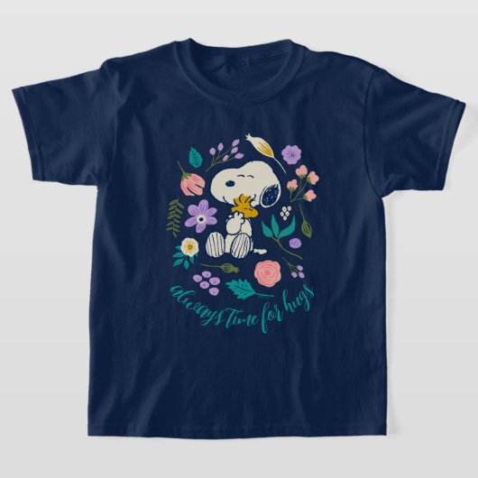 Erdnüsse im Blut | Snoopy & Woodstock Blume Umarmu T-Shirt (Ablage )