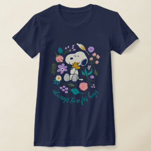 Erdnüsse im Blut   Snoopy & Woodstock Blume Umarmu T-Shirt