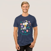 Erdnüsse im Blut | Snoopy & Woodstock Blume Umarmu Tri-Blend Shirt (Vorderseite voll)